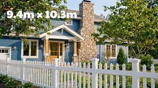 Thumbnail: Simple & Warm Country House Tour (9.4x10.3m) | 1077 Sq.Ft Floor Plan
