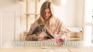 Thumbnail: Spend cozy days with me ☕ Knitting and gardening update 🧶🪴 Bolognese pasta 🍝 Vlog no. 42