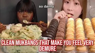 Thumbnail: CLEAN mukbangs that feel very demure (NOT MESSY)