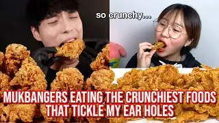 Thumbnail: mukbangers eating the CRUNCHIEST foods that tickle my ear holes