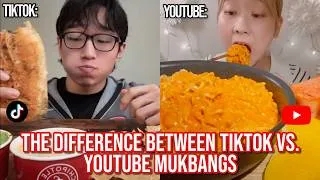 Thumbnail: the DIFFERENCE between tiktok vs. youtube mukbangs