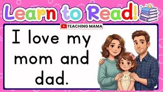Thumbnail: LET'S READ! | SIMPLE READING LESSON FOR KIDS | PRACTICE READING ENGLISH SENTENCES  | TEACHING MAMA