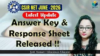 Thumbnail: CSIR NET JUNE 2026 Answer key & Response Sheet Released || Latest CSIR Update