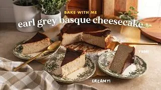 Thumbnail: Earl Grey Basque Cheesecake ☕ homemade bake with me & recipe