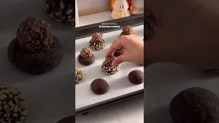Thumbnail: BAKEMAS DAY 23: ferrero rocher blossom cookies! 🤎 #christmascookies