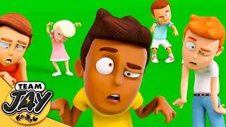 Thumbnail: 🧟‍♀️🎤 ZOMBIE POP ATTACK! Meana’s Musical Curse vs. Duke’s Funky Beats 🎧⚡ Team Jay Videos for Kids