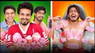 Thumbnail: Last To Bring PINK Food Gets A Full Body WAX😱 || TeAm STARS