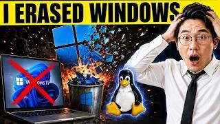 Thumbnail: "Windows 11 Deleted My Work — So I Deleted Windows 11"