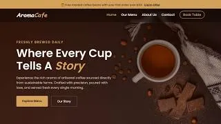 Thumbnail: How to Build a Coffee Shop Website Using HTML and CSS