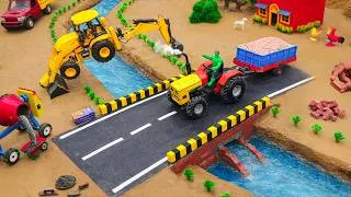 Thumbnail: DIY Mini Tractor & JCB Making Rebar Concrete Bridge with Underground Home Pipe Science Project