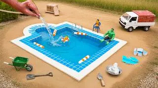 Thumbnail: Building Mini Swiming pool with Tiles and Cement | Miniature Village Build @sanocreator