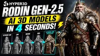 Thumbnail: Hyper3D Rodin Gen-2.5 Review: AI 3D Models in 4 Seconds? Full Test & Blender Workflow