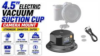 Thumbnail: Electric Vacuum Suction Cup Camera Mount Review | 110LB Heavy-Duty Car Mount for Cameras & Phones