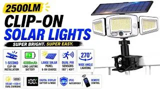 Thumbnail: 2500LM Clip-On Solar Lights Outdoor | Motion Sensor, Remote Control, IP65 Waterproof