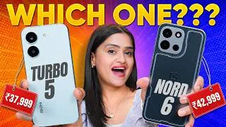 Thumbnail: Redmi Turbo 5 vs OnePlus Nord 6⚡The Ultimate Mid-Range Battle👑