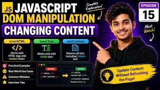 Thumbnail: JavaScript DOM Manipulation | Changing Content Explained | Episode 15
