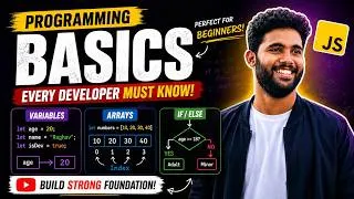 Thumbnail: 10+ Programming Fundamentals Every beginner should Know🚨| Variables,Arrays,Loops,Functions & If-Else