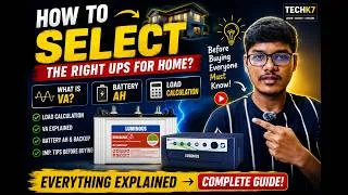 Thumbnail: ⚡ How to Choose the Right UPS for Home? | VA, Battery AH & Load Calculation Explained (Tamil)