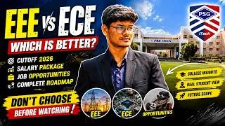 Thumbnail: 👉 EEE vs ECE 🔥 Edhu Best? | Cutoff, Salary, Future & Roadmap 😳 | TechK7 #psg #eee #ece #counselling