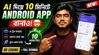 Thumbnail: AI দিয়ে ১০ মিনিটে Android App বানাও! 🤯 | No Coding + Full App Tutorial