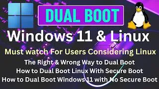Thumbnail: DUAL BOOT Windows 11 and Linux - Learn the Best Method - Must Watch for Switching to Linux!