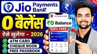 Thumbnail: Jio payment bank account open kaise kare | Jio bank account opening | Zero balance savings account