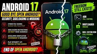 Thumbnail: Android 17 Just Changed Everything! 😱 Sideloading, Modding & Security Explained