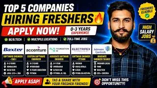 Thumbnail: 🔥 6 Freshers Software Jobs 2026 | Baxter, Accenture, Foundation AI, AiPrise & More | Apply Now 🚀