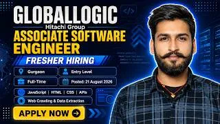 Thumbnail: 🚀 GlobalLogic Hiring Freshers 2026 | Associate Software Engineer | Entry Level | Apply Now