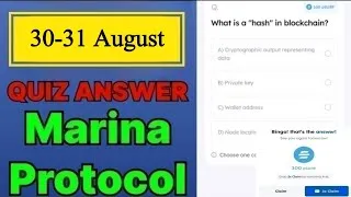 Thumbnail: Marina Protocol Quiz Answer August 30 | Marina Protocol Today's Answer | Marina Protocol Daily Quiz