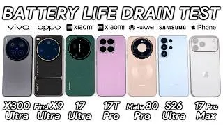 Thumbnail: Vivo X300 Ultra vs OPPO Find X9 Ultra / Xiaomi / Huawei / Samsung / iPhone Battery Life DRAIN Test!