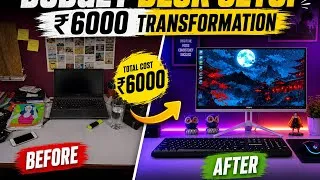 Thumbnail: I made budget desk setup under ₹6000 🤯 | Budget desk setup⭐