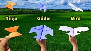 Thumbnail: 3 Amazing Paper Flying Toys | Ninja, Glider & Bird Origami That Really Fly! ✈️🦅