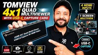 Thumbnail: Tomview HDMI 4x1 Quad Multiviewer + USB-C Capture Card | 4 HDMI Sources on One Screen!