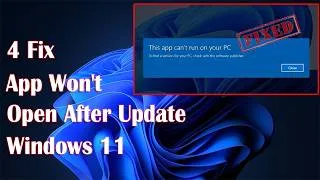 Thumbnail: Windows 11 App Won't Open After Update — Easy Fix 2026