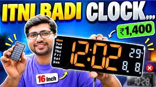 Thumbnail: Top 2 Best 16 Inch Digital Wall Clock Unboxing & Review | Dual Alarm + Remote + Temperature