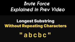 Thumbnail: Longest substring without repeating characters continuation from short video