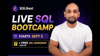 Thumbnail: Live SQL Bootcamp Starts Sept 5 + FREE SQL Workshop on Aug 30