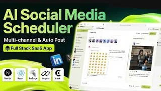 Thumbnail: Build AI Social Media Scheduler (Auto Post, Multi-Channel, Kanban Board) | Next.js, Clerk, Insforge