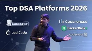 Thumbnail: Top 5 Best Coding Platforms for DSA & Coding Interviews 🚀 ⭐⭐⭐⭐⭐