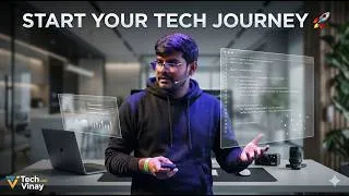 Thumbnail: Tech With Vinay 🚀 | AI, Coding, Projects, Career Tips & Tech Skills