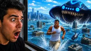 Thumbnail: Giant Monster Created a Tsunami in GTA 5… Michael needs help