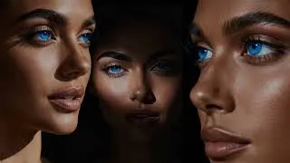 Thumbnail: ˈSadnəs | Digital Oil Portrait | Emotional AI Art in Motion | Hyperreal Blue Eyes Painting