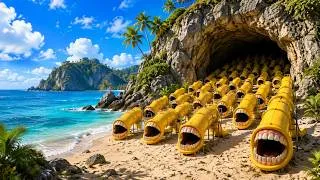Thumbnail: We Found 100 SLIDE MONSTERS Coming Out of a Secret Island Cave!
