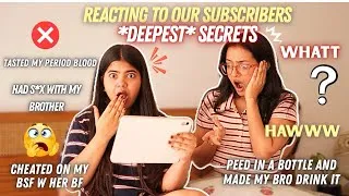 Thumbnail: Reacting To Our Subscribers *Deepest* Darkest Secrets 😭😭😢😢 *traumatised* || Tejasvi Rajput ||