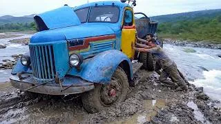 Thumbnail: Riding Super Old Soviet Truck in Middle of Muddy Track