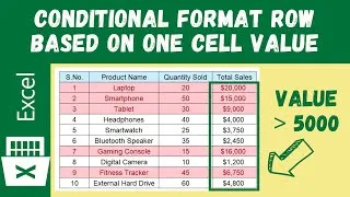 Thumbnail: Excel Conditional Formatting with Formula. Highlight Rows based on a cell value