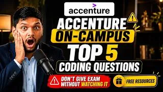 Thumbnail: 100% Common Coding Questions? #Accenture On-campus Technical Assessment 2026 questions & Answers