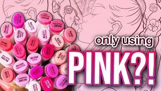 Thumbnail: Using ALL my PINK Markers on 1 Coloring Page 🤯