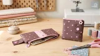 Thumbnail: DIY Bifold Mini Wallet: 2-Sided Card Pockets & Long Zipper Pocket Sewing Tutorial